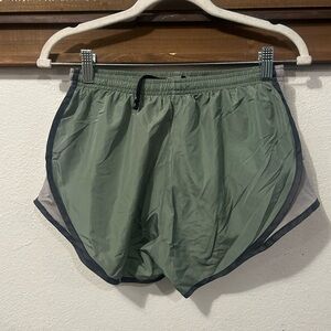 FLEX'N Green & Grey Elastic Waist Built-in Panty Athletic Shorts Sz Small (1285)